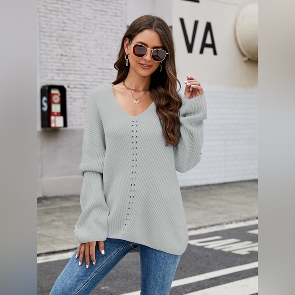 Easy Breezy Drop Shoulder V-Neck Rib-Knit Top - Picture 2 of 4